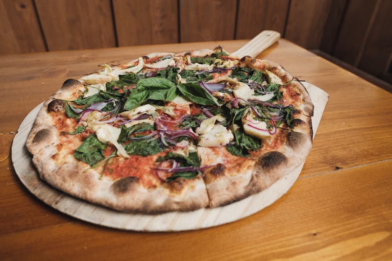 BBQ Chicken pizza with caramelized onions